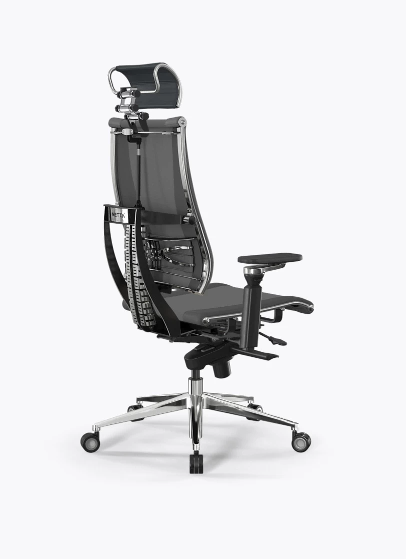 Кресло Метта Y 4D Free B2-14D/3992505 (сетка TS YM93 серая/экокожа Infinity Easy Clean темно-серая)